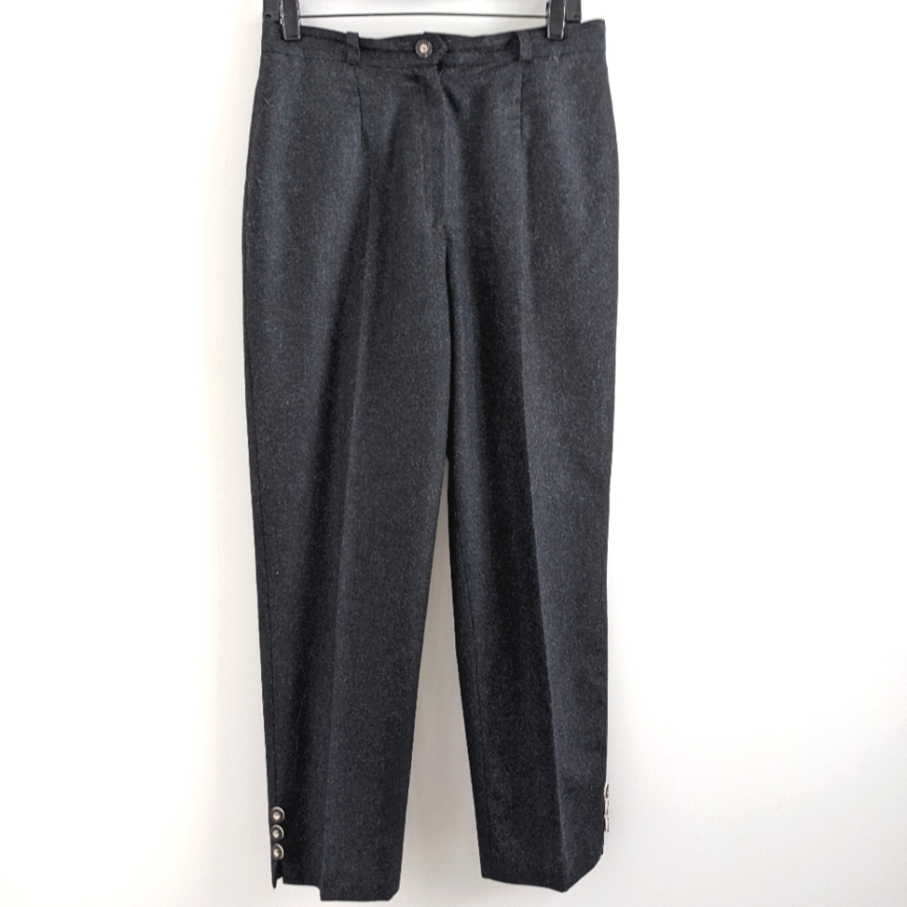 AUSTRIAN Wool Pants Trachten mad'l with Buttons at Ankles Size 40